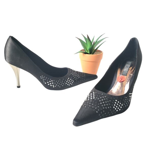Vizzano Pointed Toe Y2K Heel Womens Shoes Sz 36 Witchy Vampy Rhinestone Glam - Picture 1 of 13